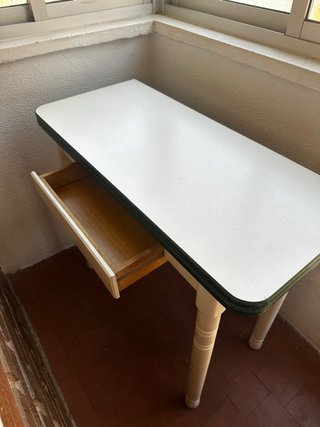 Mesa plegable madera blanca