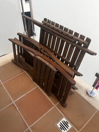Conjunto Mesa y 2 Sillas Exterior Madera