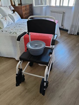 Grúa traslado eléctrica y silla de inodoro/ducha
