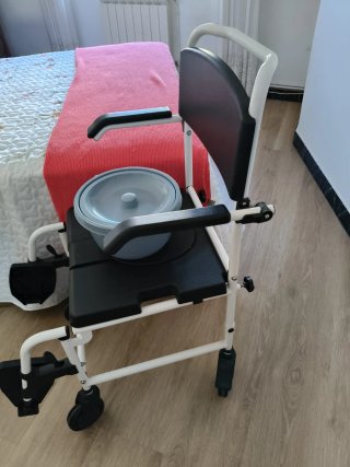 Grúa traslado eléctrica y silla de inodoro/ducha