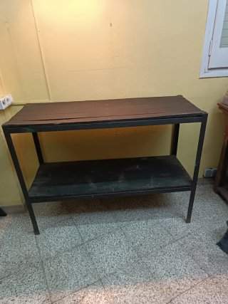 Mesa sella industrial madera y metal