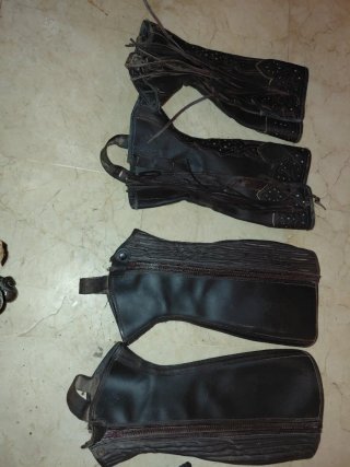 2 pares de Polainas de cuero para equitación