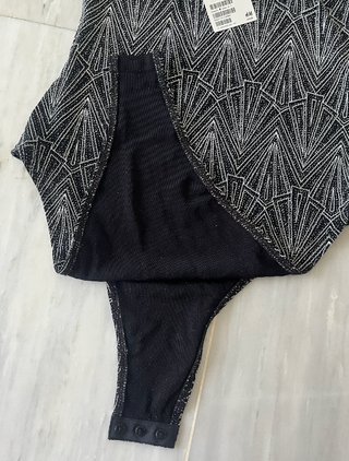 Body negro de noche brillante nuevo con etiqueta