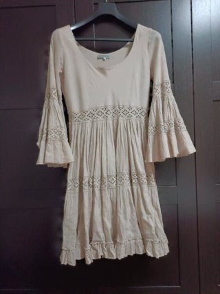 Vestido ibicenco beige