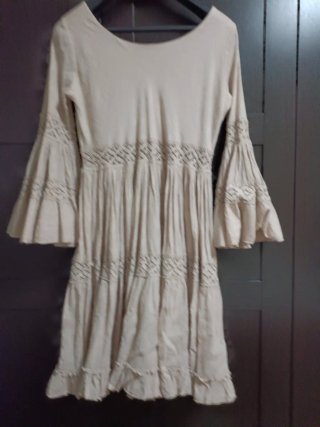 Vestido ibicenco beige