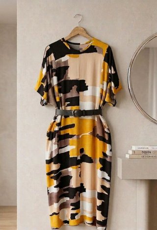 Vestido Zara Estampado Abstracto Talla Única