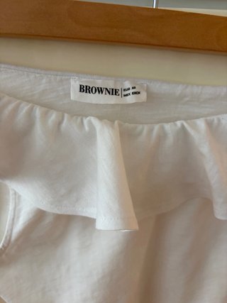 Top asimétrico Brownie blanco talla xxs