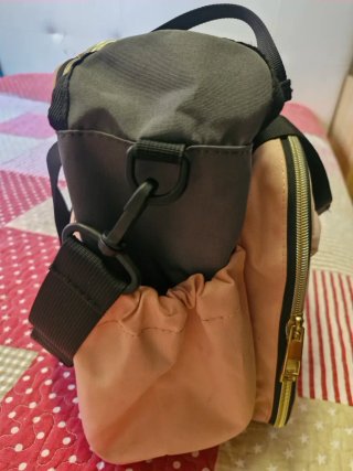 Pañalera Bebé Rosa y Gris