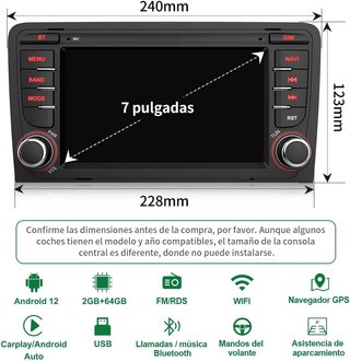 Radio Audi A3 Carplay/Android Auto