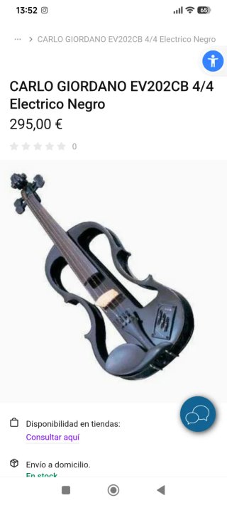 Violín Eléctrico Claudio Giordano Negro