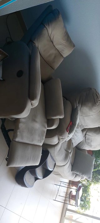 Sofá modular beige y gris