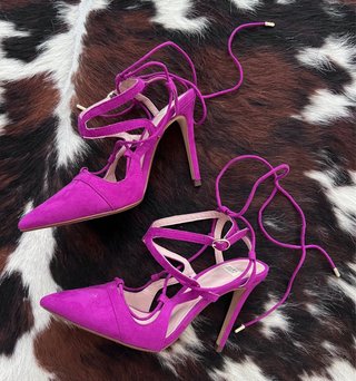 Zapatos fucsia tiras Zara 37. UN USO
