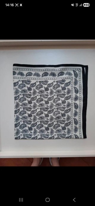 Foulard Clive Kurt bianco e blu scuro