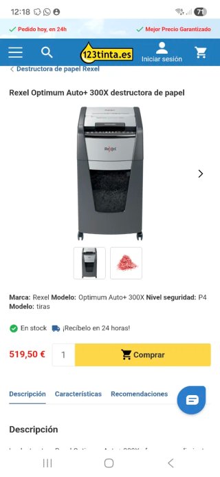 Trituradora de papel