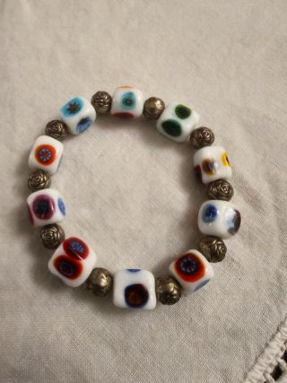 Pulsera Cristal Murano Cubos Multicolor