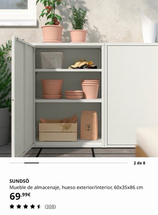 Mueble auxiliar metálico exterior