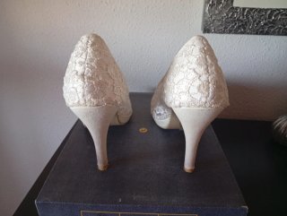 Zapatos de fiesta/ceremonia encaje y pedrería