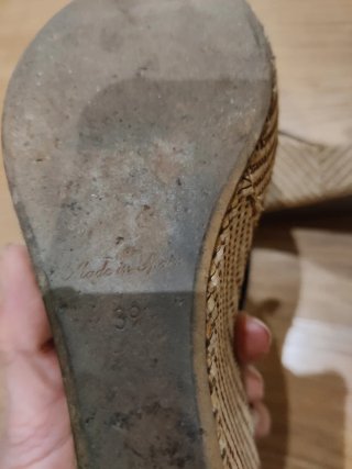 Sandalias cuña esparto Fosco negro y plata