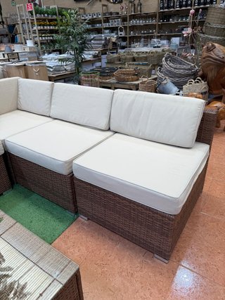 Conjunto Rinconera Terraza Marrón y Beige