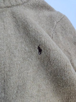 Cardigan Polo Ralph Lauren Lã de Ovelha Bege