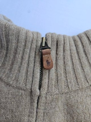 Cardigan Polo Ralph Lauren Lã de Ovelha Bege