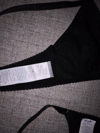 Conjunto lencería negro de raso