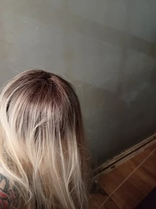 Peluca larga degradado rubio y rosa