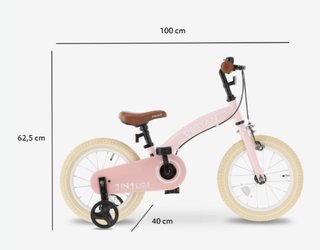 Bicicleta Infantil DERYAN 14 Rosa (senza ruotine)