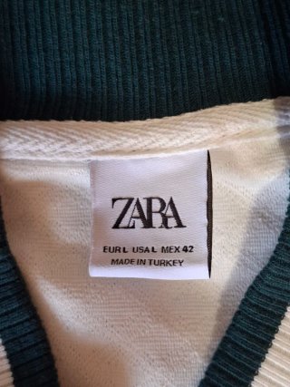 Cazadora Zara universitaria blanca Talla L