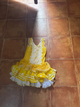 Vestido Gitana Niña con Bolsillo Amarillo