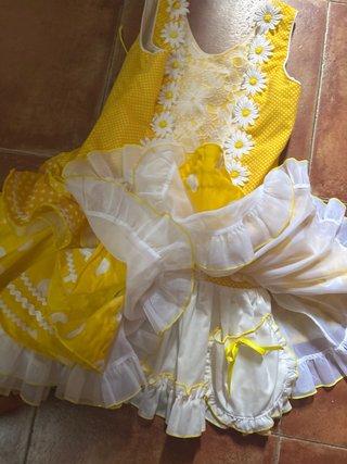 Vestido Gitana Niña con Bolsillo Amarillo