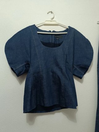 Conjunto Zara Denim Top y Pantalón Talla S