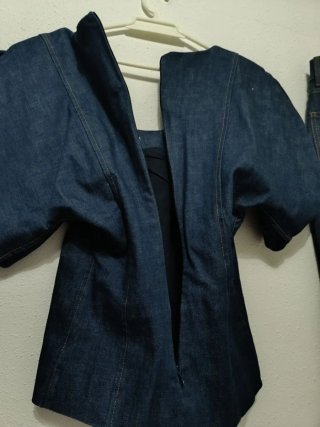 Conjunto Zara Denim Top y Pantalón Talla S