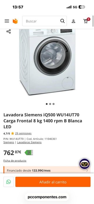 Lavadora Siemens iQ500 WU14UT70