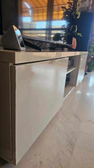 Mueble TV IKEA BYAS Blanco Brillo 160cm