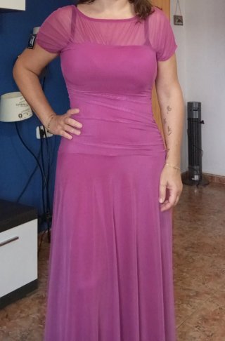 Vestido largo morado fiesta