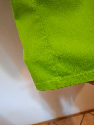 T-shirt Zara cotone verde maniche a sbuffo L