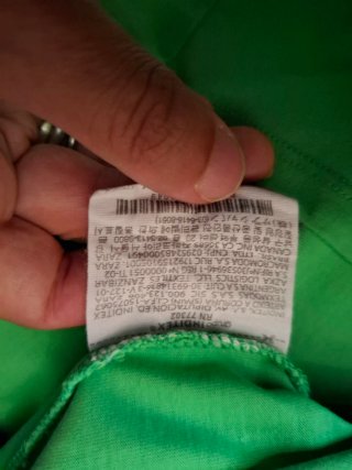 T-shirt Zara cotone verde maniche a sbuffo L