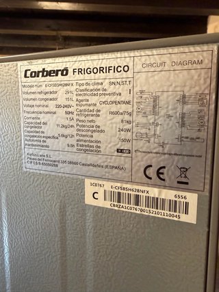 Frigorífico americano Corberó No Frost 442L