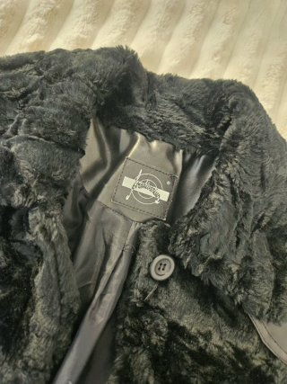 Abrigo Vintage Pelo y Cuero Y2K 90s