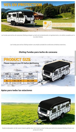 NUEVO! (66€) Cubierta Techo Caravana 210D 7.5x3m