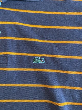 Camisa Polo Rayas Marrón y Naranja Lacoste