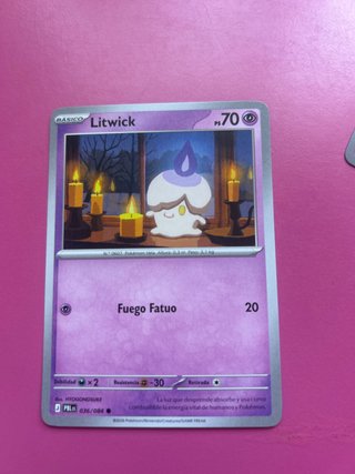 Carta Pokémon Litwick Básico PS70