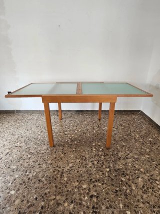 Mesa de comedor extensible de cristal + 4 Sillas