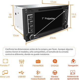 Radio Coche 7 Pantalla GPS USB SD