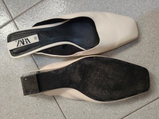 Zapatos Zara Mules Beige Talla 38