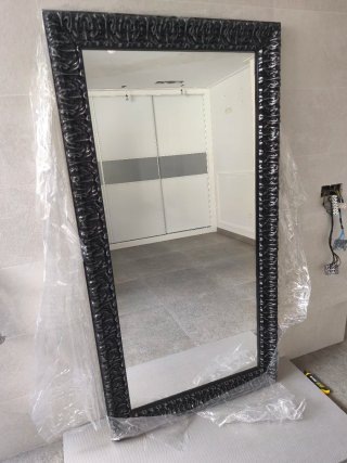 Espejo 89x170 cm Negro/Plata
