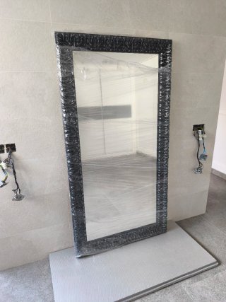 Espejo 89x170 cm Negro/Plata
