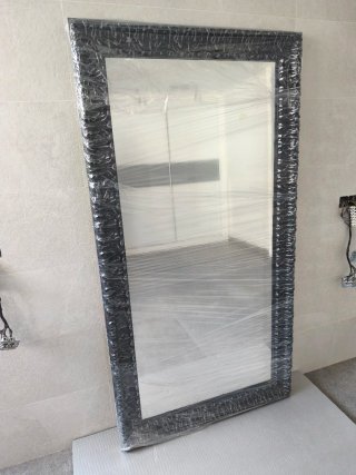 Espejo 89x170 cm Negro/Plata
