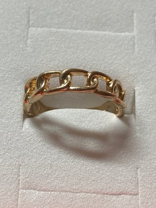 Anillo Acero Cadena Dorado 18mm